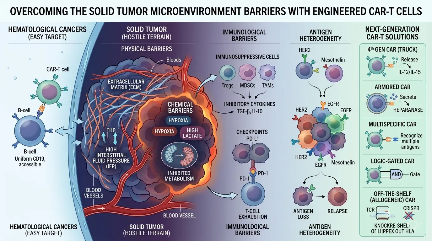 CAR-T Cell Engineering: Breaking the Barriers of the Solid Tumor Microenvironment